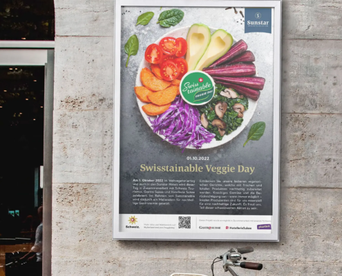 Plakat für Hotelaktion zum Swisstainable Veggie Day